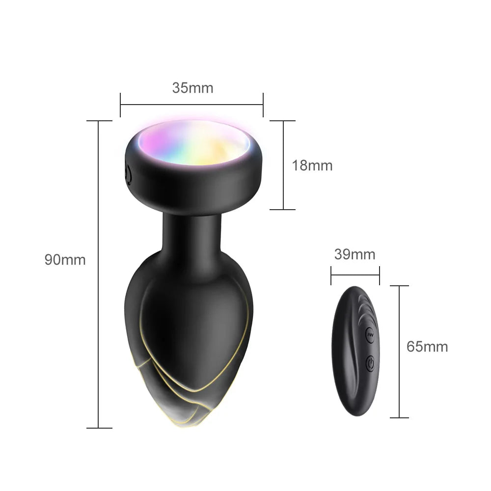 LED Colorful Light Butt Plug for Women Men Anal Plug Vibrator Wireless Remote Control Buttplug Goods Masturbator Adults Sex Toys