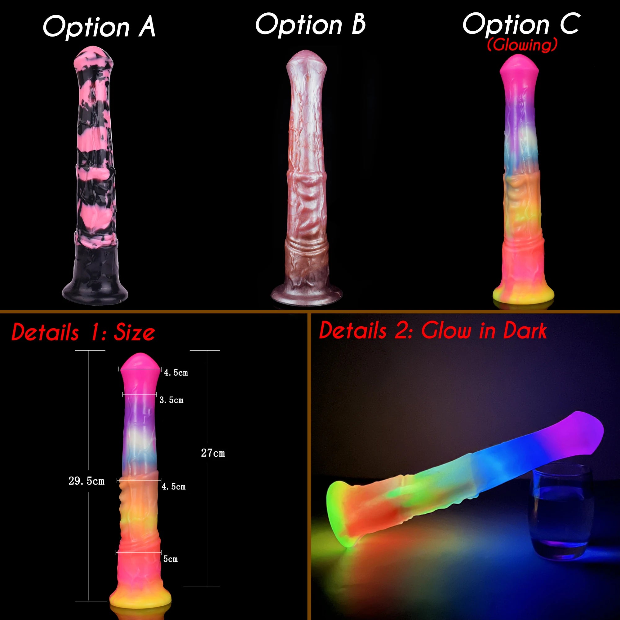 SHAZ Giant Dildo Long Anal Plug Butt Plug Double-Layer Silicone Horse Cock With Strong Suction Cup Sex Toys for adults Women 18+