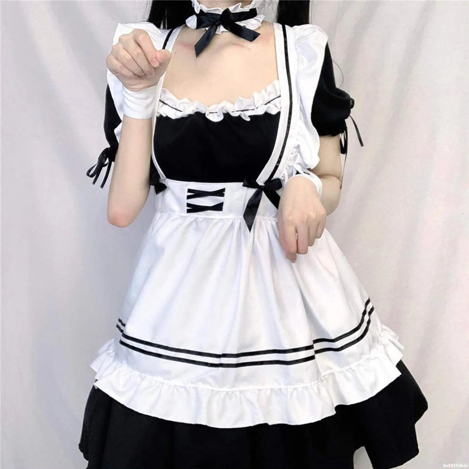 Black Pink Lolita Maid Costumes Cute Girls Women Lovely Maid Cosplay Costume Animation Show Japanese Outfit Dress Clothes S-5XL