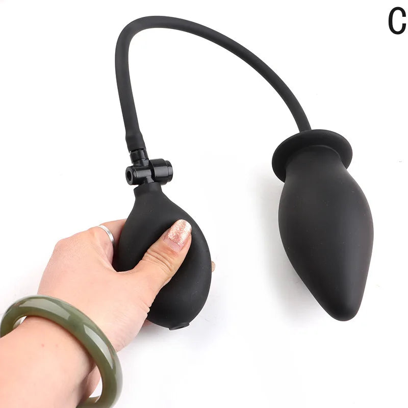 Body-Safe Silicone Expand Inflatable Anal Plug for Men Women Waterproof, Butt Plug Prostate Massager Adult Sex Toys Gay Anal Toy