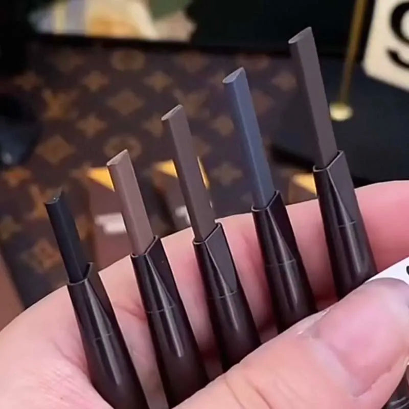 4 Color Waterproof Matte Eyebrow Pen Makeup Double Head Long Lasting Brown Non-Smudged Eye Brow Pencil Tint with Brush Cosmetics