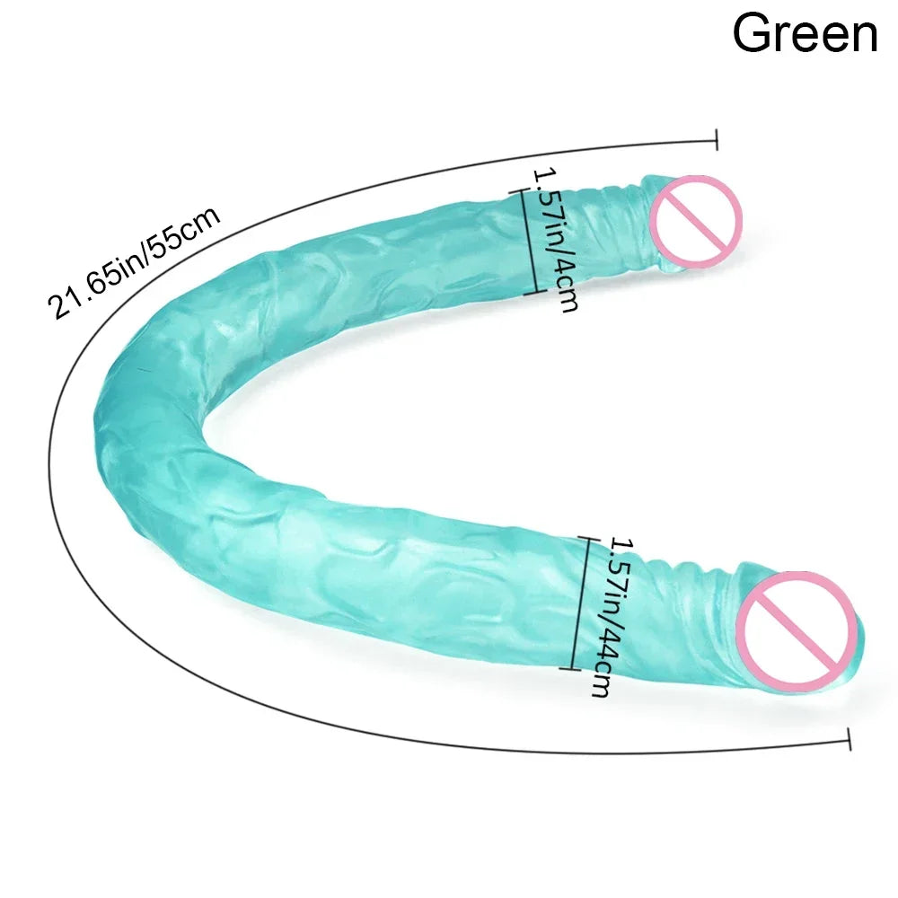 55cm Multicolor Double Head Dildo Flexible Dick Soft Big Penis Vagina Orgasm G-spot Stimulator Anal Sex Toys For Lesbian And Gay