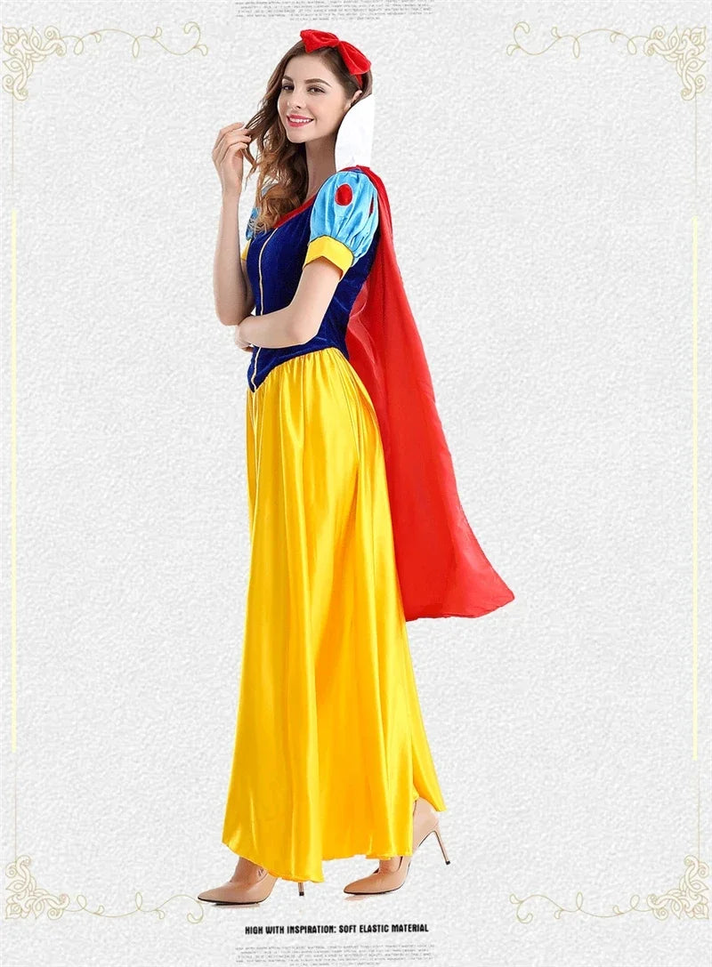 White Cosplay Costume Princess White Snow Cartoon Dress Petticoat Adult Plus size For Women Halloween Party