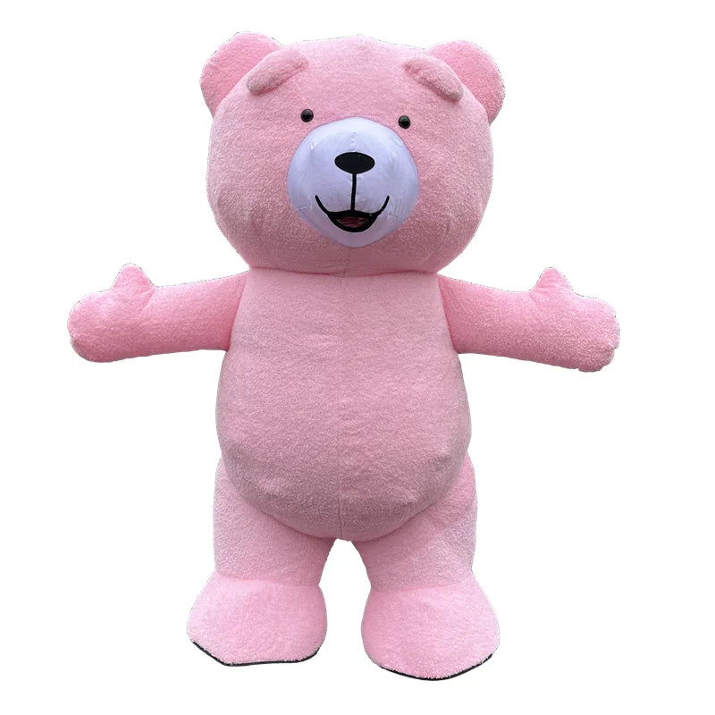 Inflatable Teddy Bear Mascot Costume for Adults - Cute Walking Bear Set for Carnival Birthday Party Role-Playing Performance