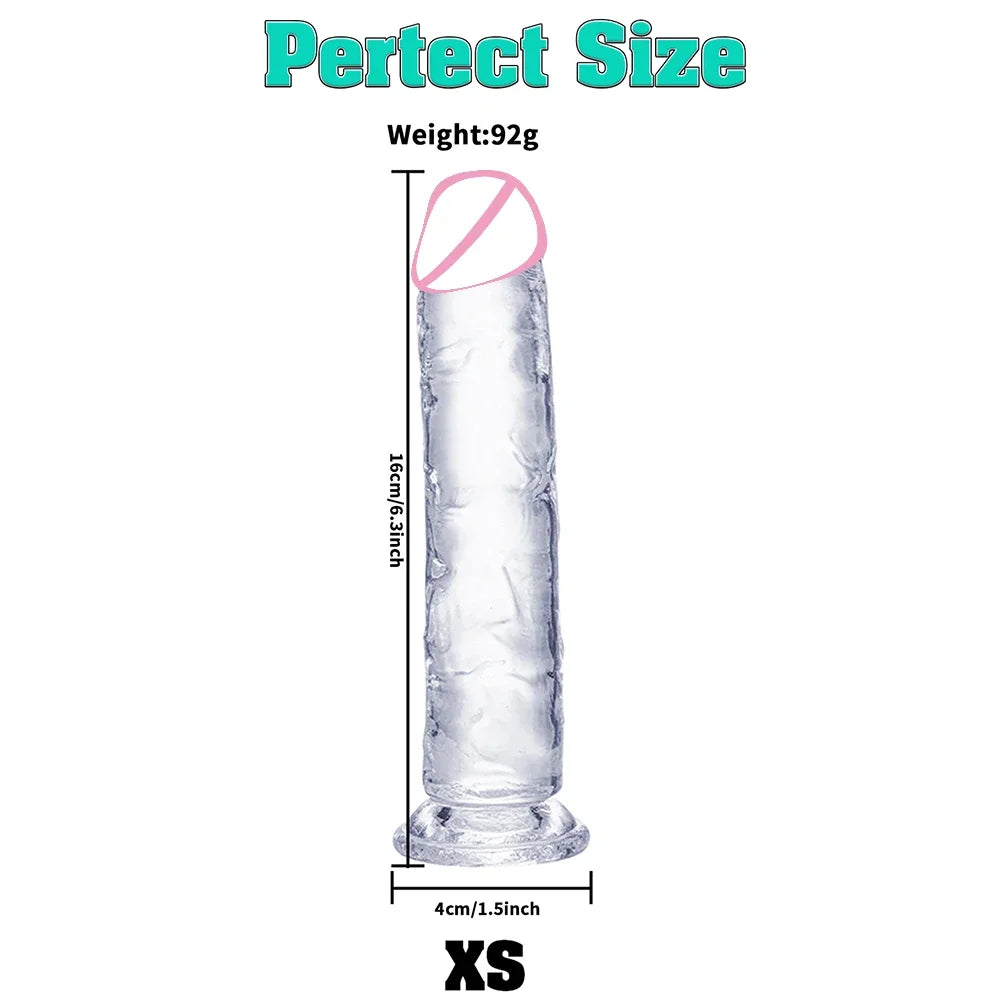 6 Sizes Realistic Big Dick Jelly Dildo Women Gay Anal Huge Dildo Sex Toys Clitoris Vaginal Masturbators Penis with Suction Cup
