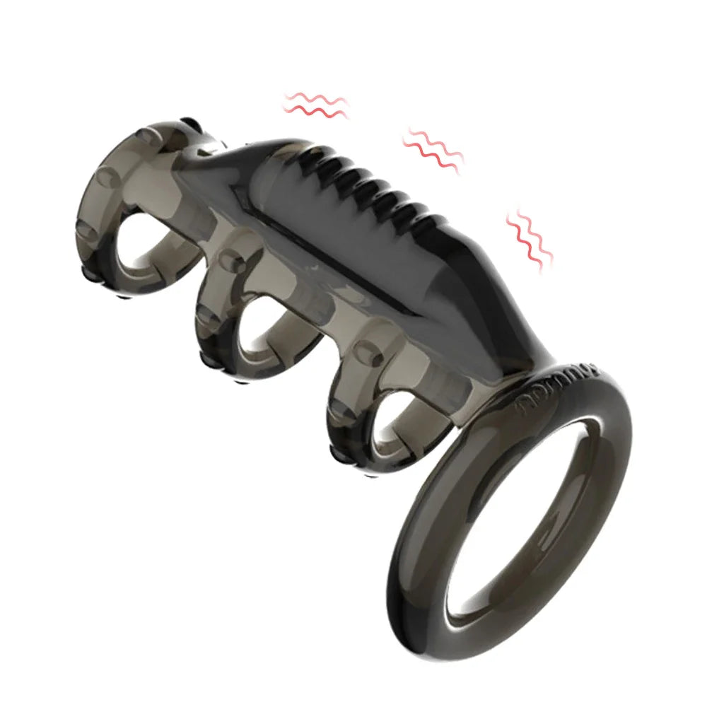 Erotic Bdsm Penis Ring Vibrator For Men Cock Delay Ejaculation Stronger Erection Adult Sex Toys For Women Chastity Cage Shop