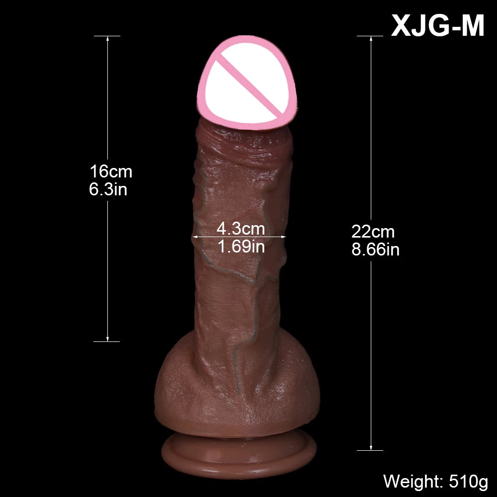 New Huge Realistic Dildo No Vibrator Big Penis Soft Skin Silicone Clear Veins Powerful Suction Cup Anal Sex Toys For Adult Woman