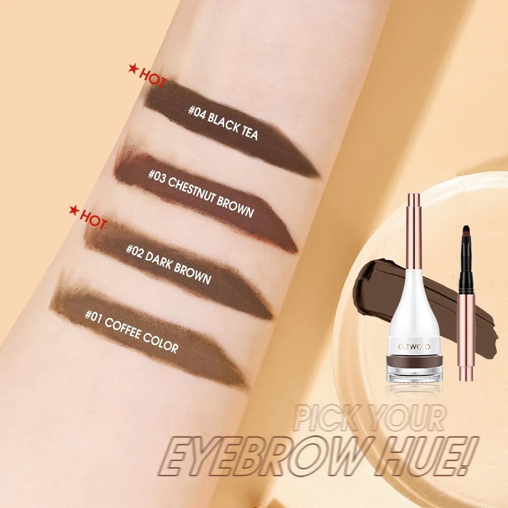 O.TWO.O Eyebrow Pomade Brow Natural Waterproof Creamy Texture Highly Tint Eyebrow Gel Double Use For Eyeliner Beauty Makeup