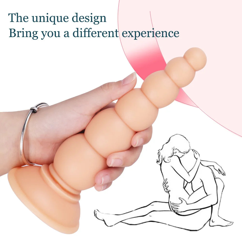 Anal Sex Toys Pull Beads Anal Dilator Soft Anal Plug Dildos with Suction Cup Stimulation Vagina Pagoda Vagina Anal Plug Sex Shop
