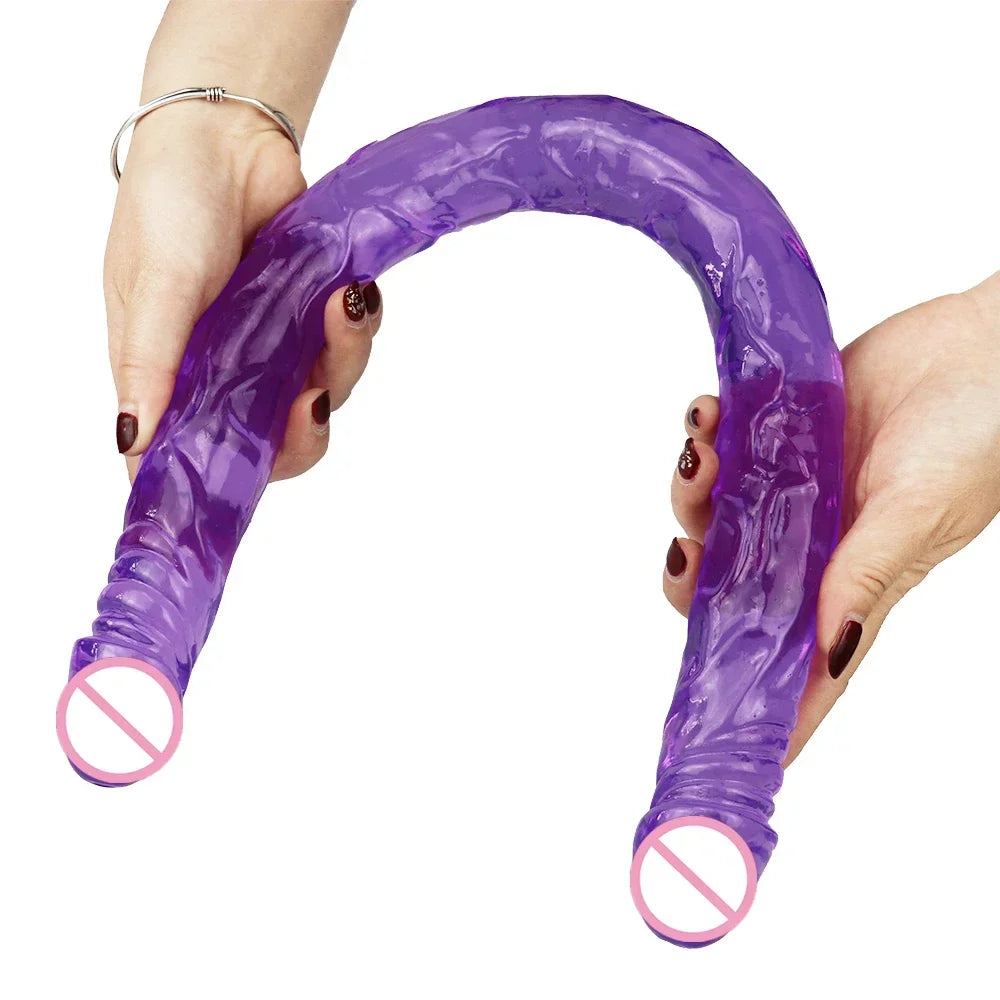 55cm Multicolor Double Head Dildo Flexible Dick Soft Big Penis Vagina Orgasm G-spot Stimulator Anal Sex Toys For Lesbian And Gay