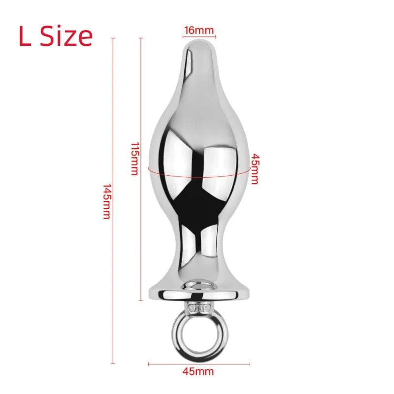 Erotic Accessories Metal Anal Plug With Pull Ring Fetish Anus Dilator Ass Stuff Tail Bdsm Bondage Adult Games Sex Toys For Women