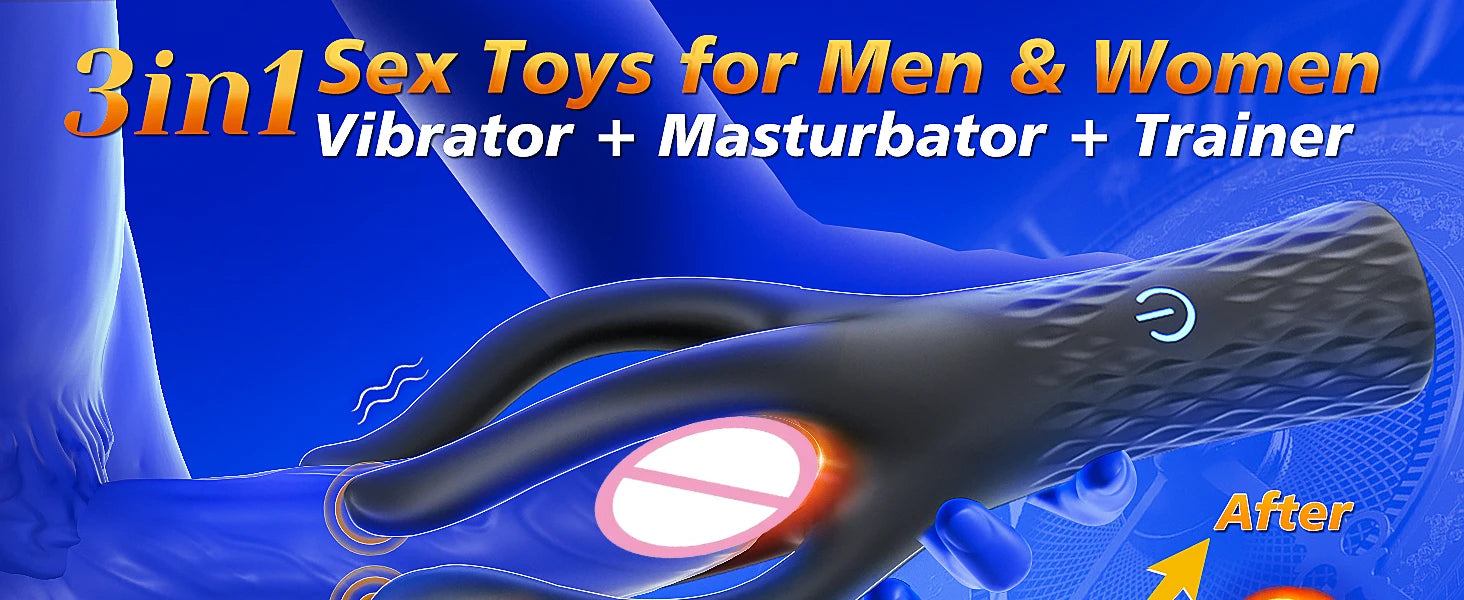 Male Penis Vibrator Sex Toys,4 Tentacles 360° Wrapping Glans Trainer,Fingertip Endurance Delay Exerciser,Masturbator Erotic Toys