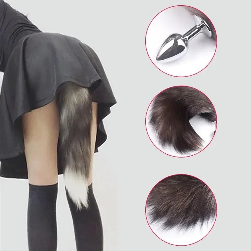 Anal Plug Sexy Fox Tail Vaginal Plug Dildo Masturbation Anal Vibrator Men Prostate Massager Female Masturbator Anal Masturbating