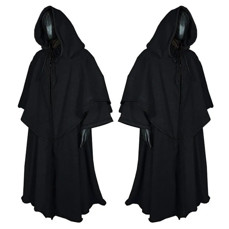 Medieval Cape Hooded Robe Cloak 5Color Monk Robe Cloak Cape Long Sleeve Wizard Cloak Halloween Stage Cosplay Costumes New 2025