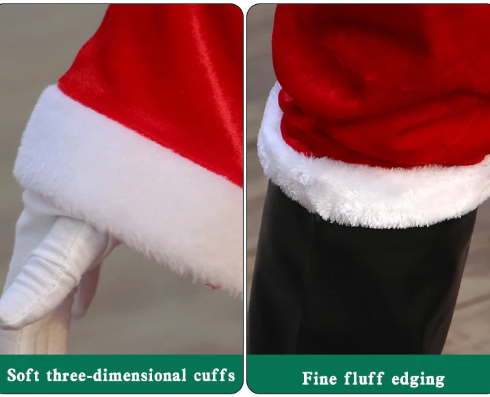 New Year Christmas Eve Cosplay Family Party Clothes Santa Claus Costume Christmas Complete Dress Up Outfits For Men