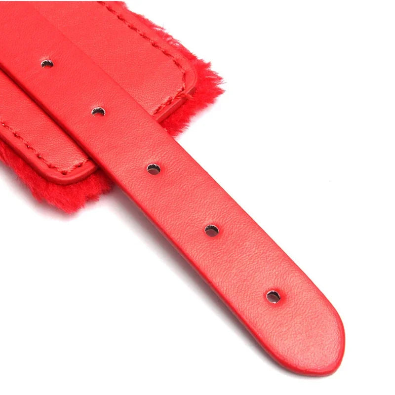 1 Pair Sexy Hand Wrap PU Leather Plush Handcuff Ankle Cuff Bracelet Bondage Lingerie Cosplay Accessories Couples Games Sex toys
