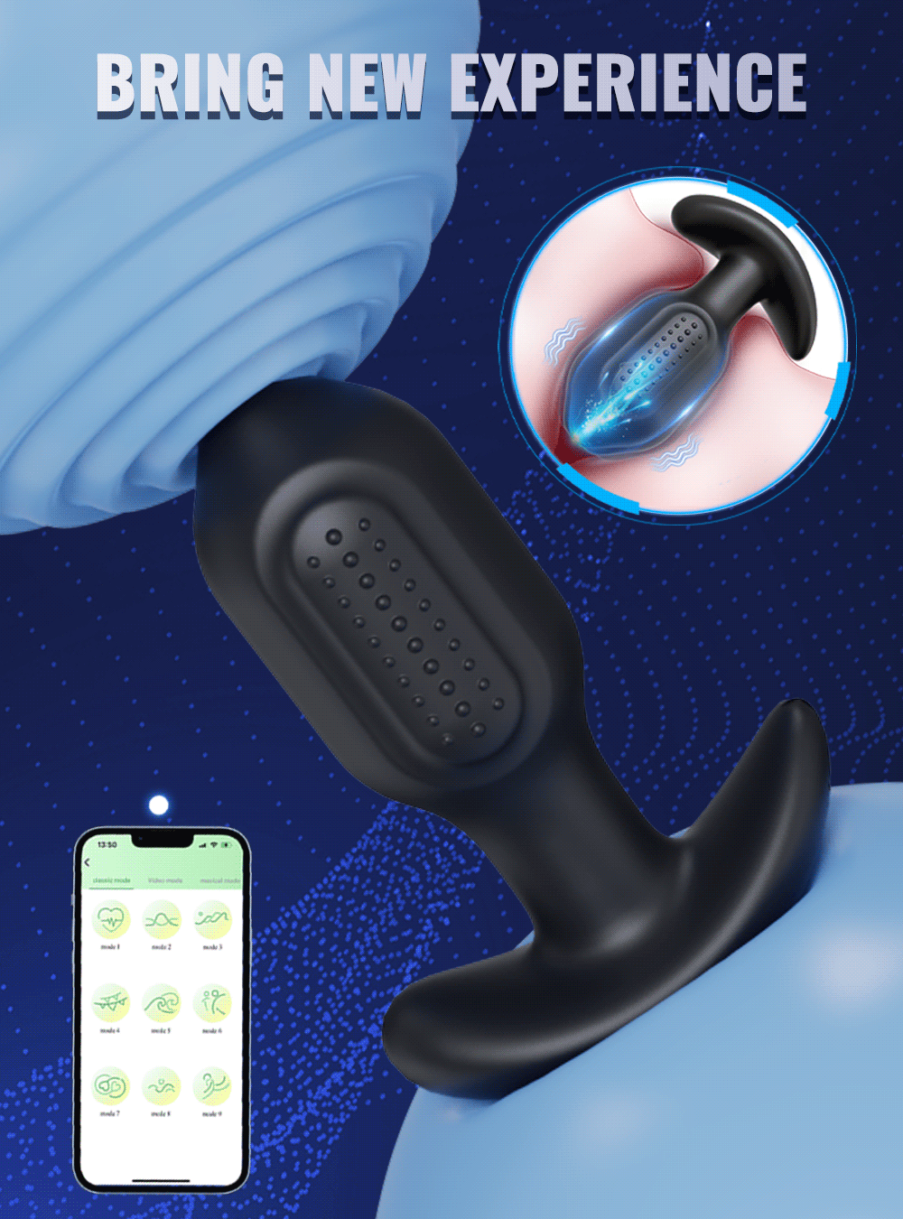 Anal Plug Vibrator Gay Massager Glow Anal Toy Butt Plug Stimulator Masturbation Tools Penetration Anal Plug Vibrating Man Women