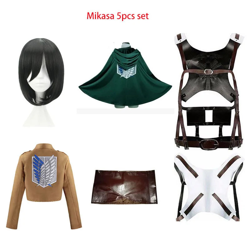 Cosplay Anime Levi Ackerman Mikasa Ackerman Cosplay Costume Eren Jaeger Outfits Hange Zoe Cosplay Costume AOT Full Set