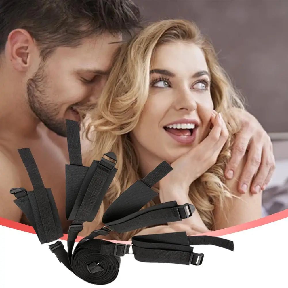 Sex Toys Bandage SM Restraint Bed Bondage Handcuffs Ankle Cuffs Adult Games Set Erotic Accessories Sex Toys for Women Men Couple