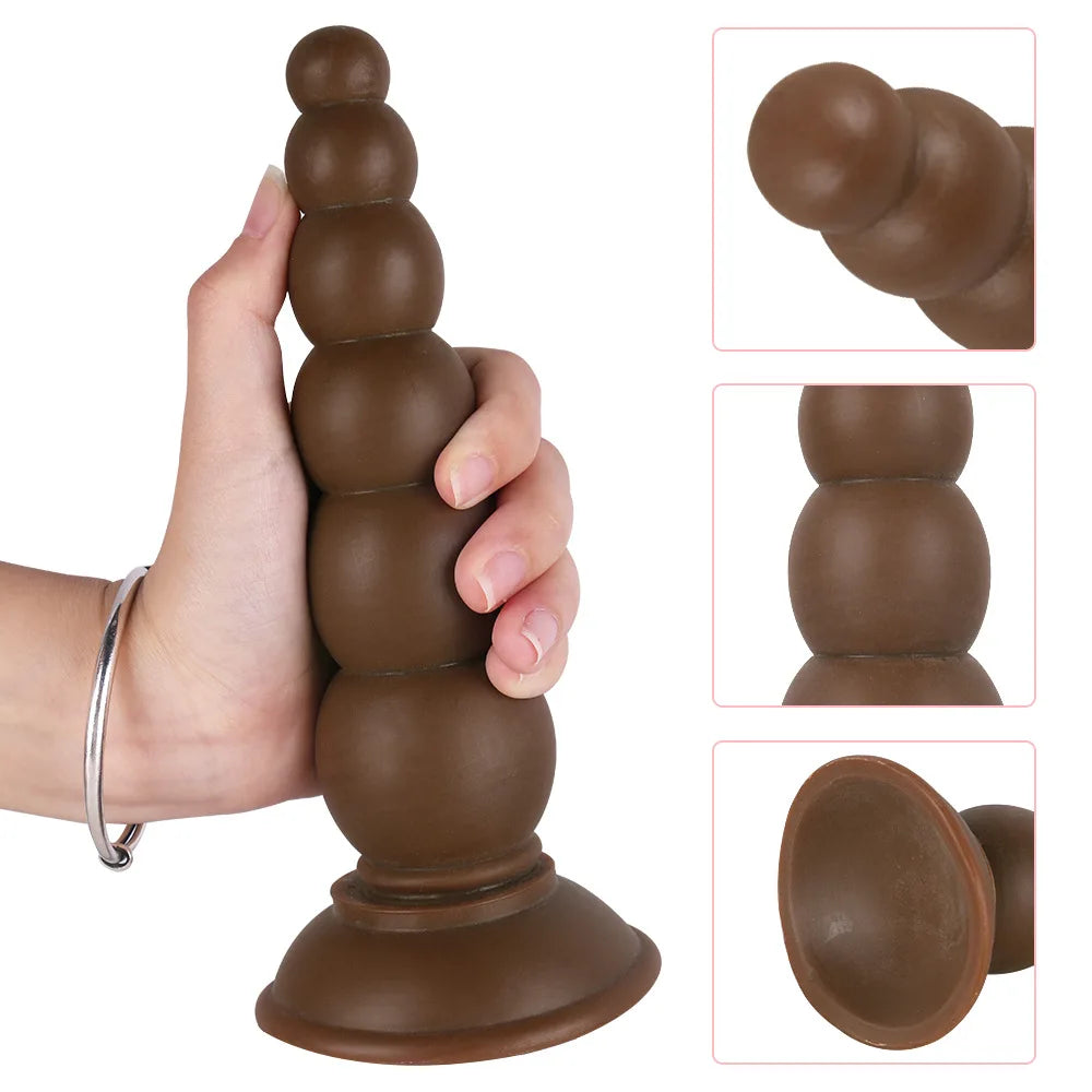 Anal Sex Toys Pull Beads Anal Dilator Soft Anal Plug Dildos with Suction Cup Stimulation Vagina Pagoda Vagina Anal Plug Sex Shop