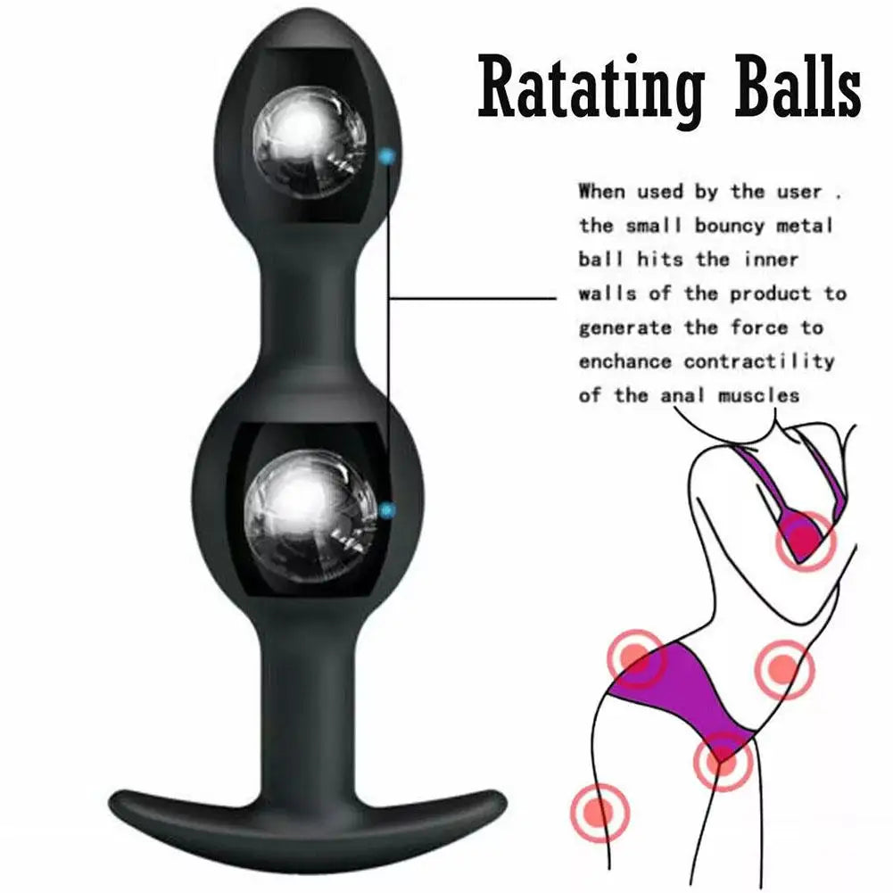 Wearable Anal Plugs With Steel Balls Anal Beads Butt Plug Fake Dildo Adult 18 Sex Toy For Male Female