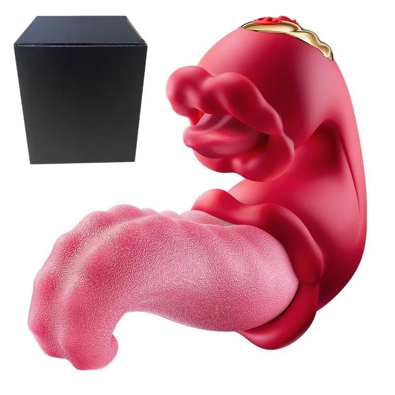 Big Tongue Swing Thrusting Dildo Vibrator Clitoris Nipple G-Spot Stimulator Vagina Anal Masturbator Sex Toy for Women Couples