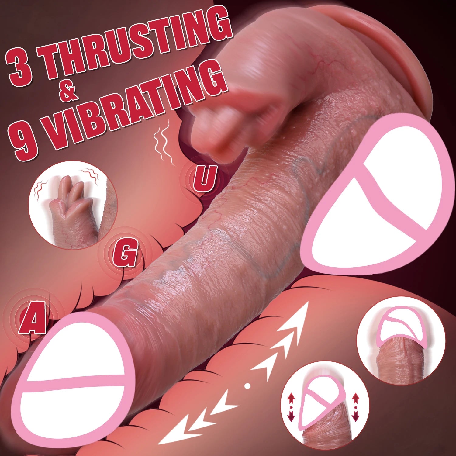 Dildo Vibrator Female Masturbator Big Dildos Retractable Warming Swinging Tongue Lick Vaginal Stimulator G-spot Massage Sex Toys