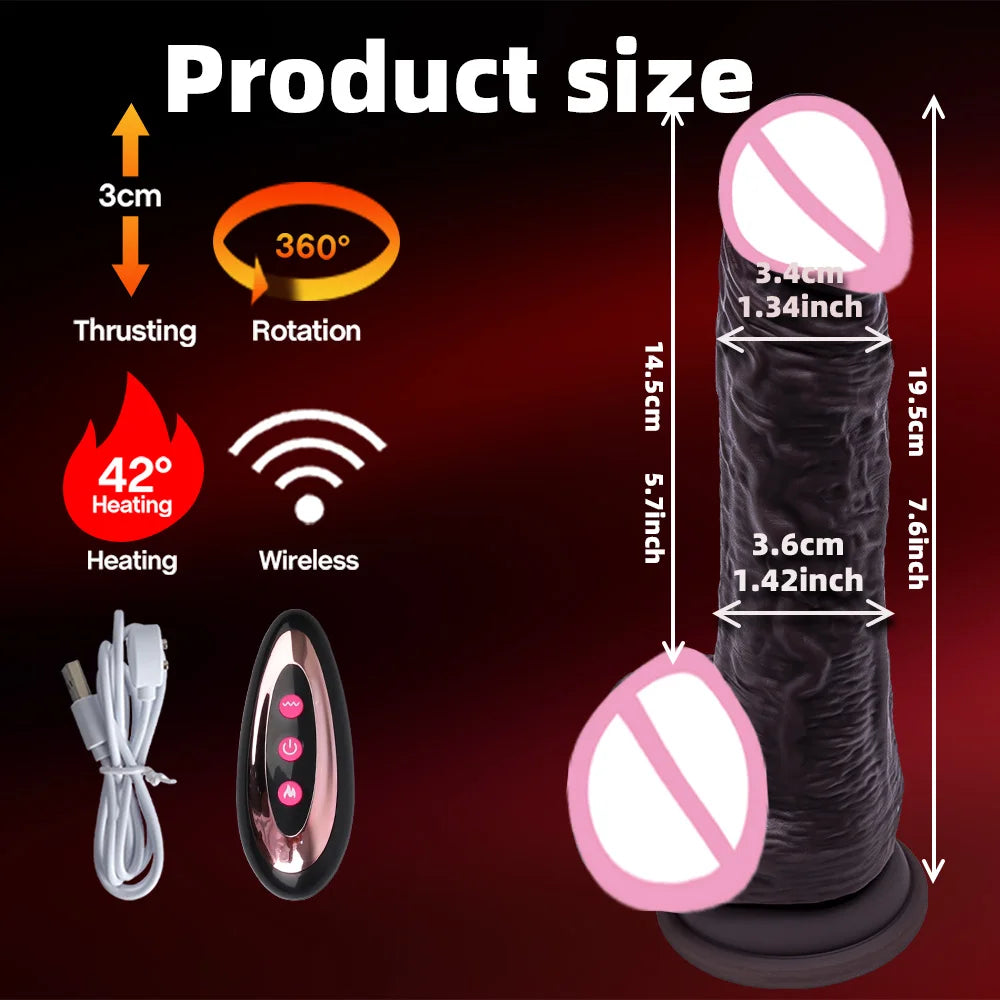 Telescopic Vibrator Dildo Heating Realistic Big Penis Female Vagina Massager Anal Plug Masturbator Sexy Adult Sex Toys For Women
