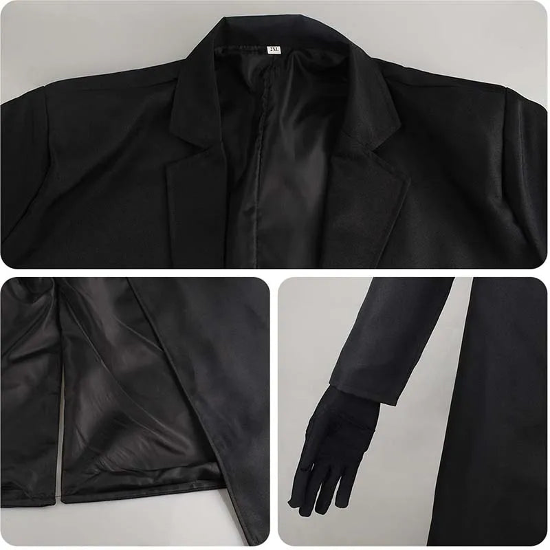 Dazai Cosplay Costume Black Trench Jacket Pants Gloves bandage Dazai Osamu Outfits Uniform Halloween Kostum For Anime Comic Con