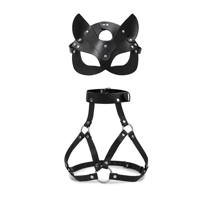 Sexy Body Harness Belt Sex toy straps Bdsm Bondage Lingerie Chest Harness Leather Lingerie Belt With Mask