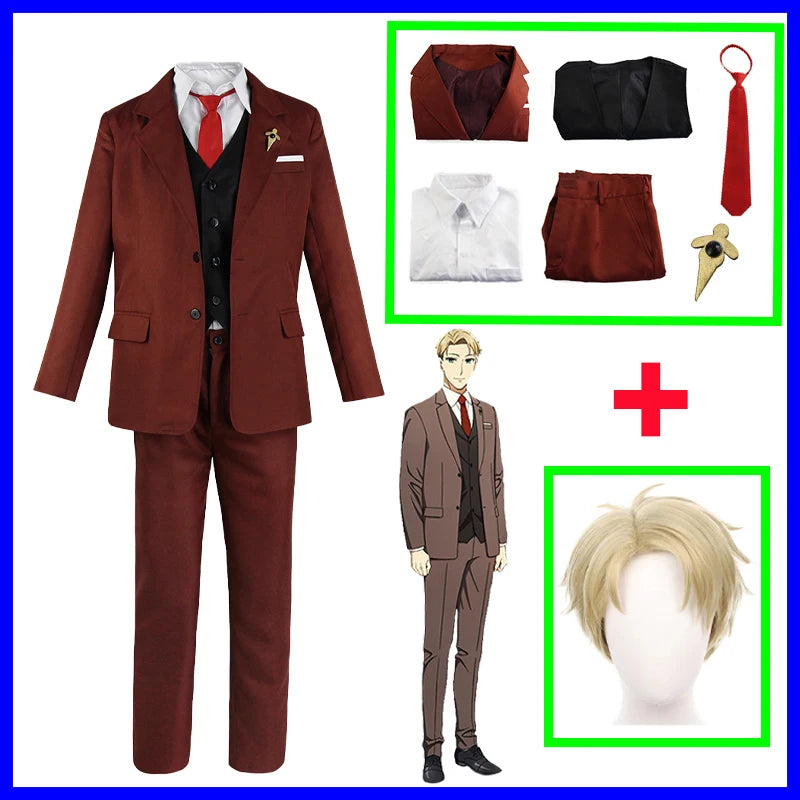 Anime Spy X Family Cosplay Costume Yor Forger Sexy Dress Loid Forger Light Green Suit Anya Kawaii Outfit Carnival Party Wig COS