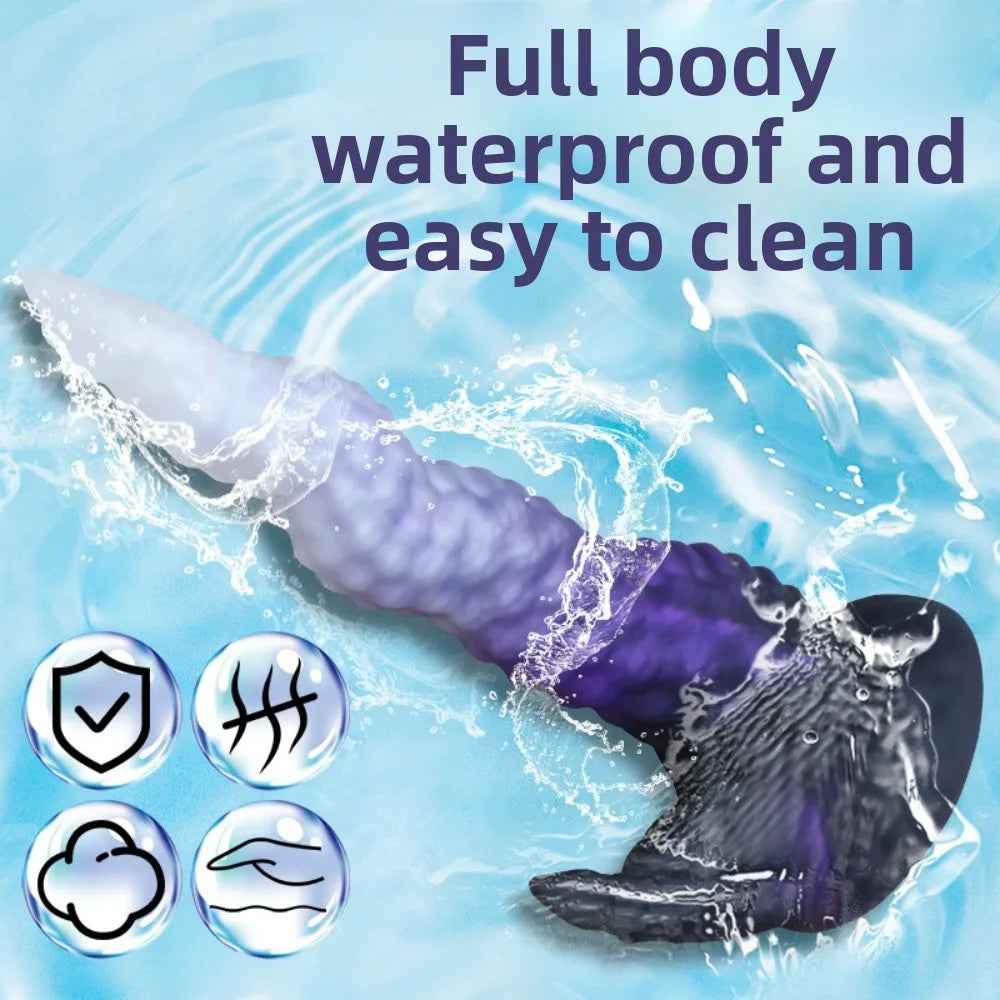 One-Horned Dragon Giant Dildo for Women Male Masturbator Dual-Purpose Anal Plug Adult Sex Toy with Backyard Theme