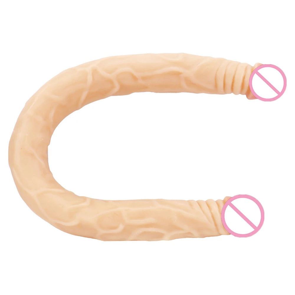 55cm Multicolor Double Head Dildo Flexible Dick Soft Big Penis Vagina Orgasm G-spot Stimulator Anal Sex Toys For Lesbian And Gay