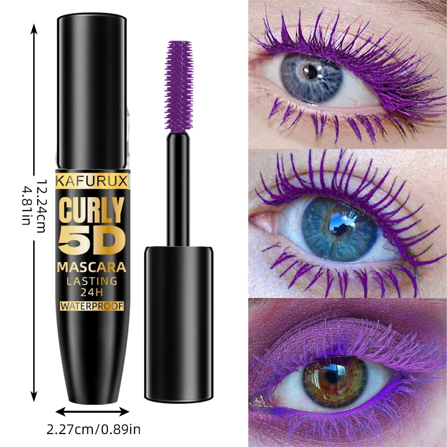 5D Mascara Thick Curl Waterproof Natural Lenthen Eyelash 9 Colors Blue White Green Pink Black Eye Makeup Korean cosmetics