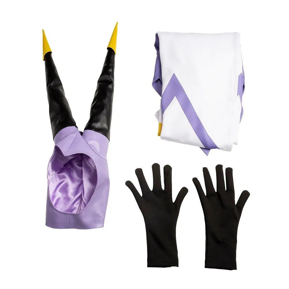 Adam Cosplay Costume Anime Hazzbin Cartoon Hotel Adam Costume Disguise for Men Women Robe Dress Wig Headgear Halloween Carnival