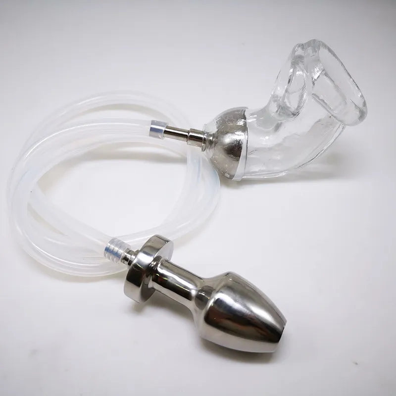 Anal Plugs Adult Games Anal Douche System with Penis Sleeve Urine Flowing Into The Anus Plugs and Flowing Into The Anus Sex Toys