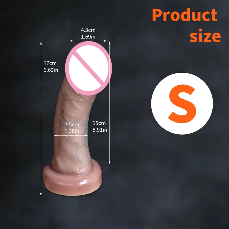 Realistic Flesh Skin Soft Thick Big Dildo Double Silicone Small Penis Woman Man Anal Sex Toy Suction Cup Dick Masturbators Cock