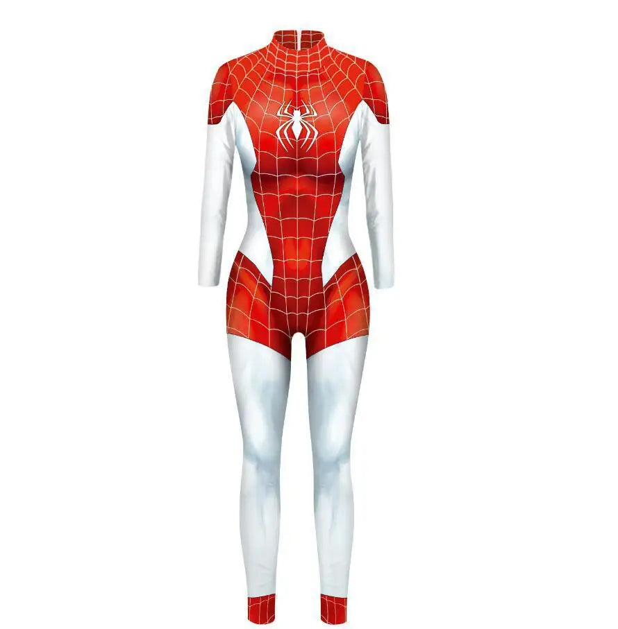 MINISO Sexy Spiderman Iron Man Gwen Stacy Bodysuit Cosplay Costume Women Jumpsuits Superhero Halloween Party Clothes
