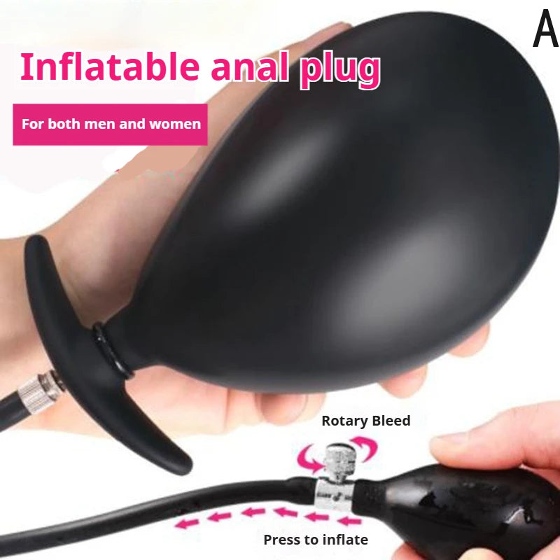 Body-Safe Silicone Expand Inflatable Anal Plug for Men Women Waterproof, Butt Plug Prostate Massager Adult Sex Toys Gay Anal Toy