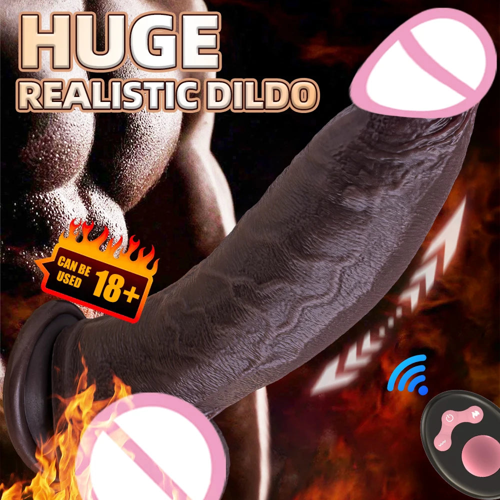Realistic Dildo Telescopic Vibrator Man Dick Thrusting Vibrating Big Penis Cock Rotating Sex Toy For Women Realistic Penis Dildo