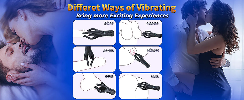 Male Penis Vibrator Sex Toys,4 Tentacles 360° Wrapping Glans Trainer,Fingertip Endurance Delay Exerciser,Masturbator Erotic Toys