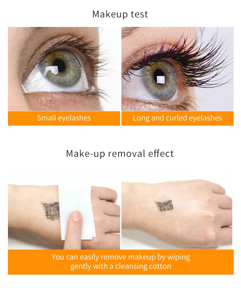 QIC Fashion Diamond 4D Mascara Waterproof Eye Make-up Cosmetics Peanut Silicone Brush Lengthening Curl Lashes Fast Dry