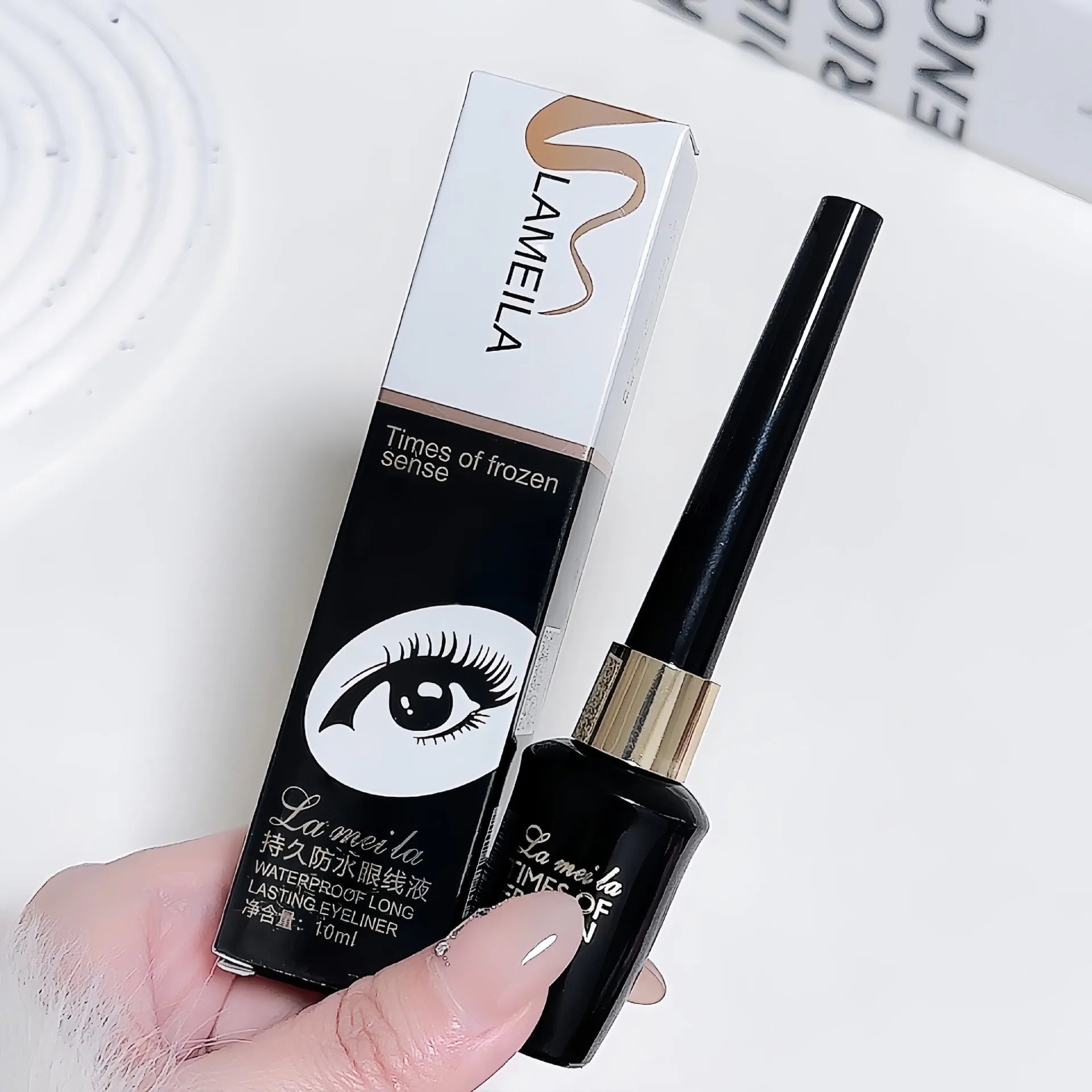 Long-lasting Black Gel Eyeliner Ultra-fine Hard-tipped Waterproof Liquid Eyeliner Pen Quick-Dry Durable Cosmetics Makeup Tool
