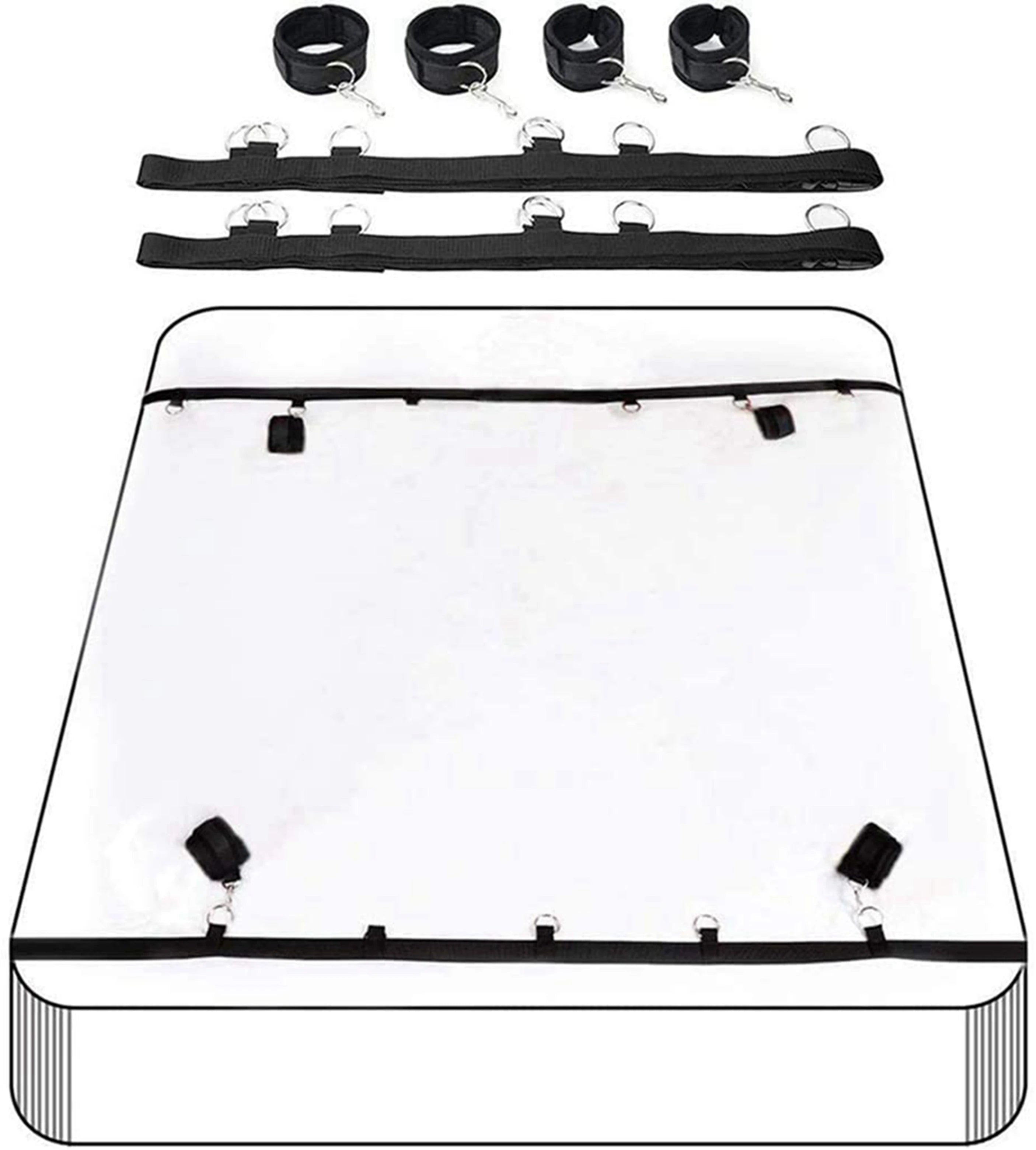 Bed Restraint Set Couple Sex Toys Bondage Handcuff Kit Adult Game Tool 18+ Erotic Tie Downs Arm Ankle Eyeblinder Flirting Sextoy