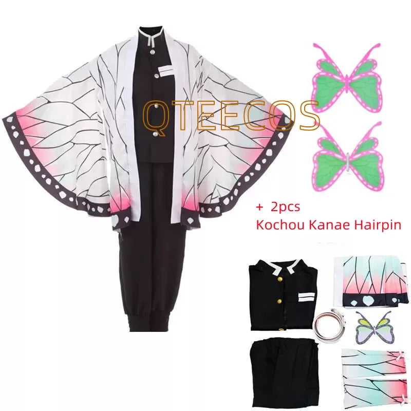 Demon Kochou Kanae Cosplay Costume Adult Anime Kimetsu No Yaiba Shinobu Kochou Halloween Clothes