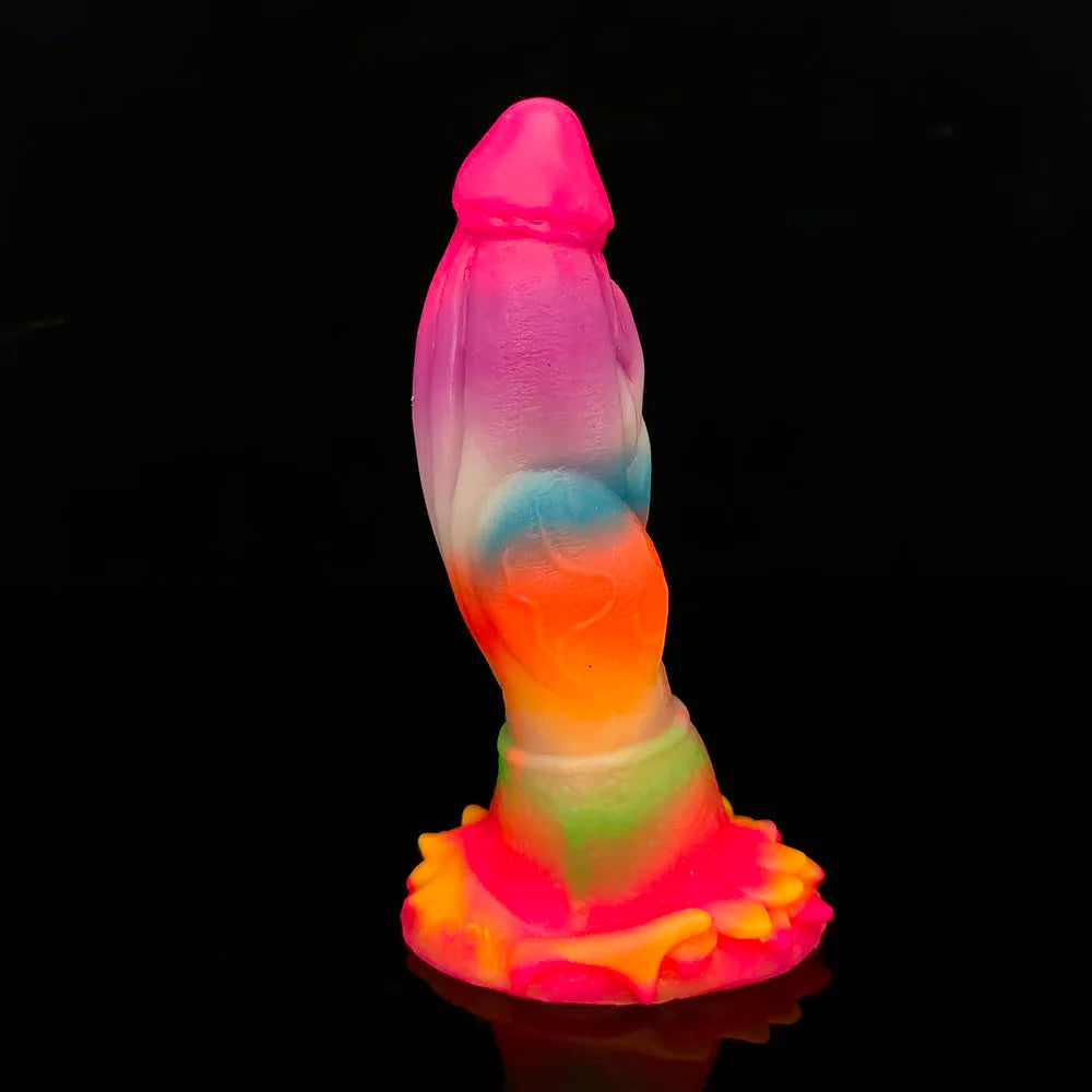FAAK Luminous Dragon Dildo With Suction Cup Knot Dog Penis Size S M L Female Masturbator Glowing In Dark Silicone Sex Toys
