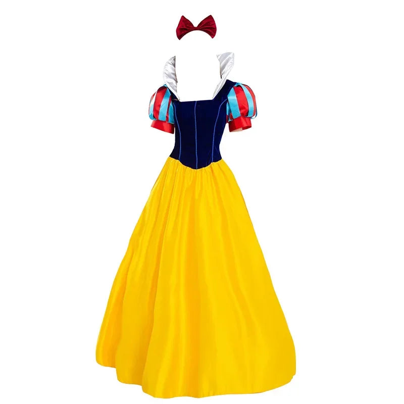 White Cosplay Costume Princess White Snow Cartoon Dress Petticoat Adult Plus size For Women Halloween Party
