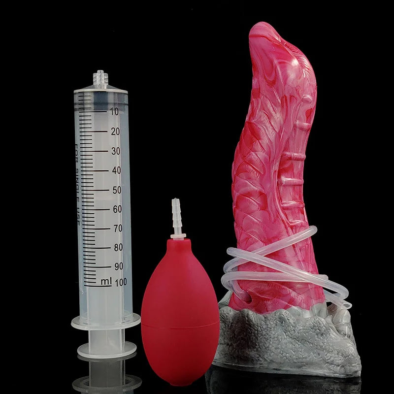 YOCY Huge Alien Dildo Gray Meat Color Monster Dildos Ejaculating Cruved Buttplug Prostate Stimulator Sex Toy For Women Men