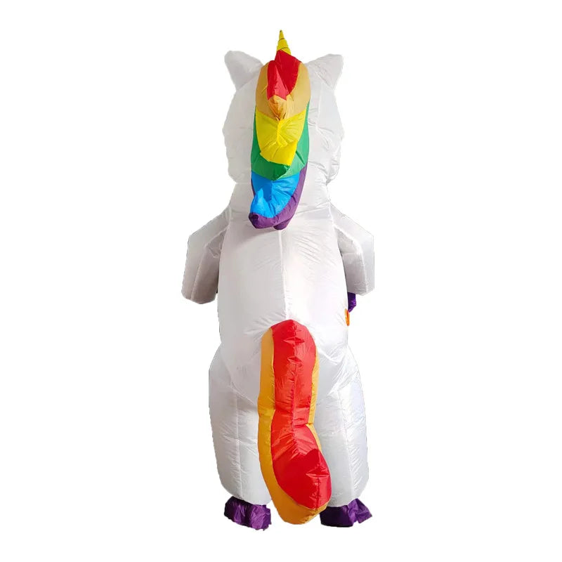 Cute Unicorn Inflatable Costume Suits Dress Mascot Christmas Party Cosplay Costumes for Man Woman Adult Boys Girls