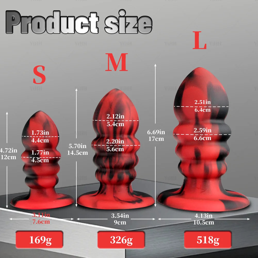 Anal Plug Dildo Huge Silicone Butt Plug Beads Big Penis Vaginal Anal Dilator Suction Cup Prostate Massage Anal Toy for Women Men